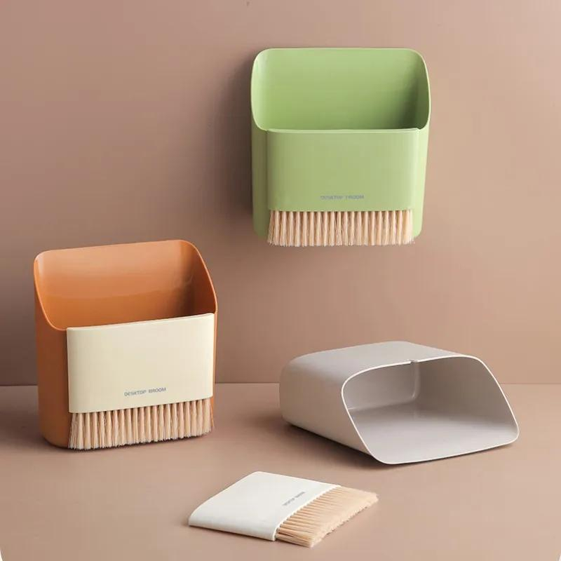 SUPERMALL Desktop Trash - Sapu Pengki Set | Tempat Sampah Meja | Tempat Sampah Mini Dustpan