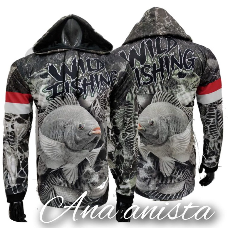 KODE Q44U Jersey Mancing Nila Lengan Panjang Dryfit