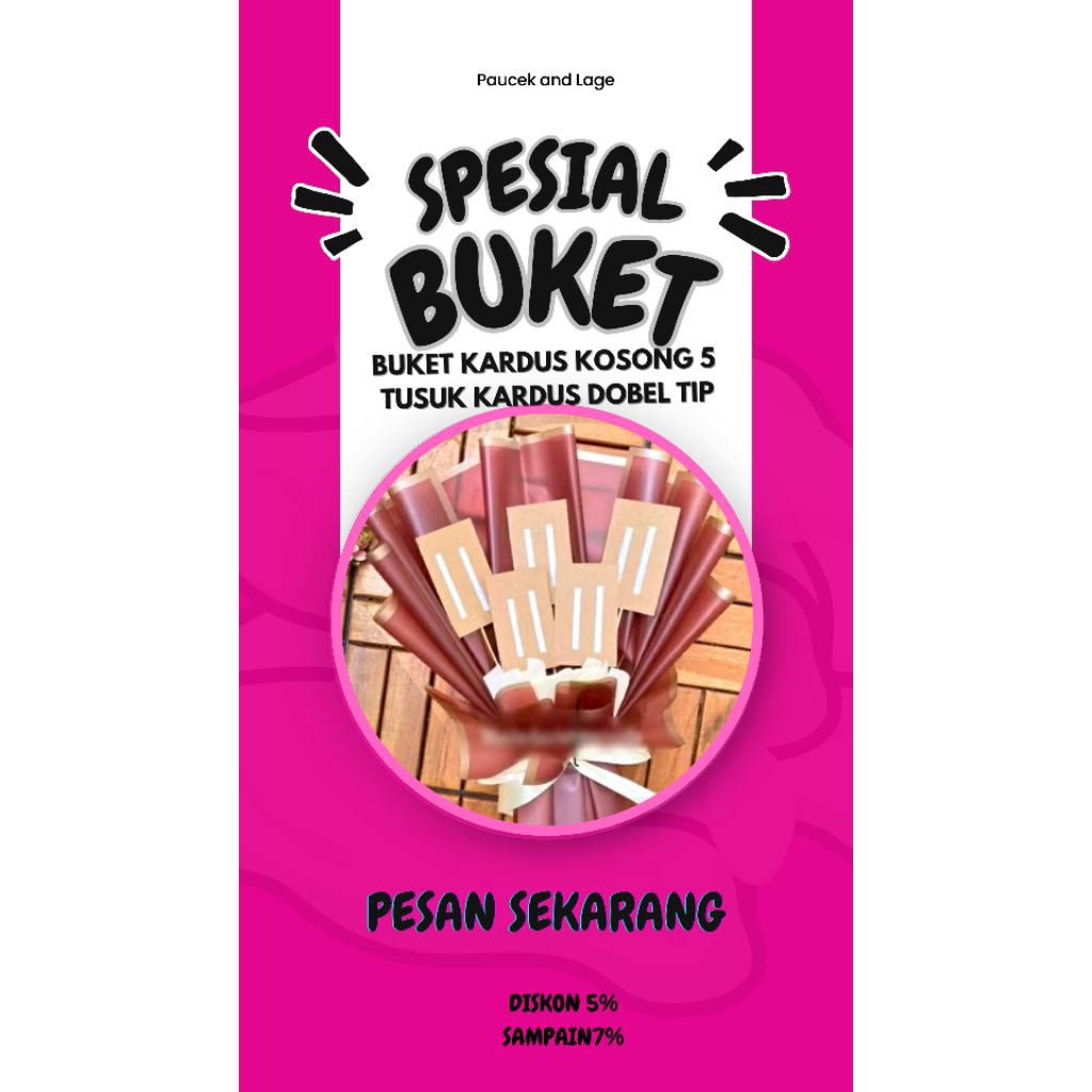 

buket kosongan kardus tempel sudah double tape isi 5 pcs Kadus tempel