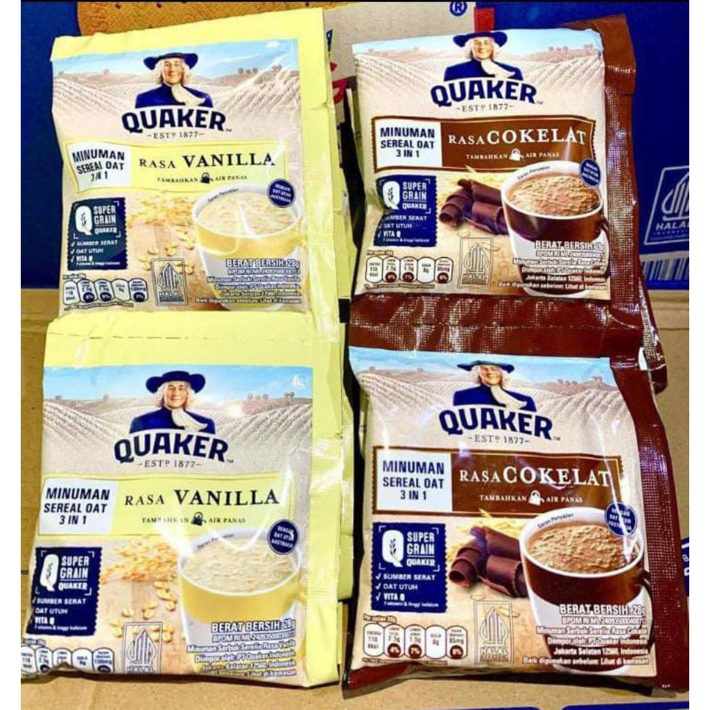 

Classica2106 Quaker Out Renceng (28Gr X 10Sachet) Vanilla&Cokelat