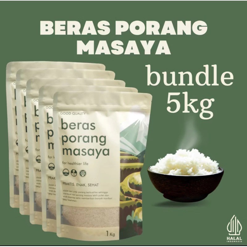 

READY STOCK !!! Bundle 5kg Masaya Beras Porang | Instant Konjac Rice - Mudah & Praktis