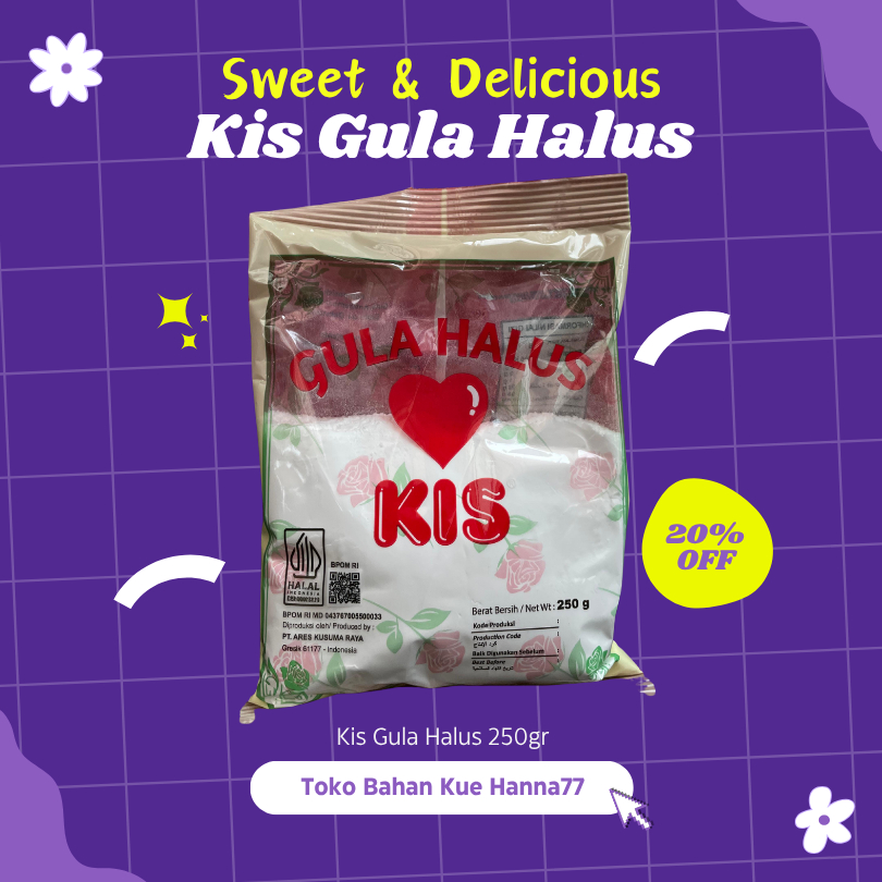

Kis Gula Halus 250gr - Gula Bubuk Halus untuk Kue, Donat, Roti & Dessert - Halal Hanna77