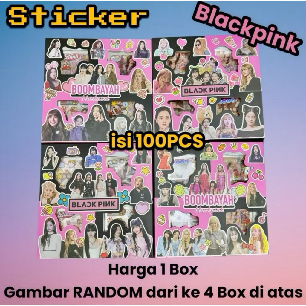 

Sticker MOMO BLACKPINK Jennie Lisa Rose Kim Ji Soo KPOP Series BTS Sticker isi 100Pcs