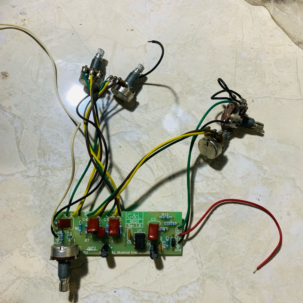 preamp active bass G&L GNL BEQ3 rev 1.0 3band 5 potensio original