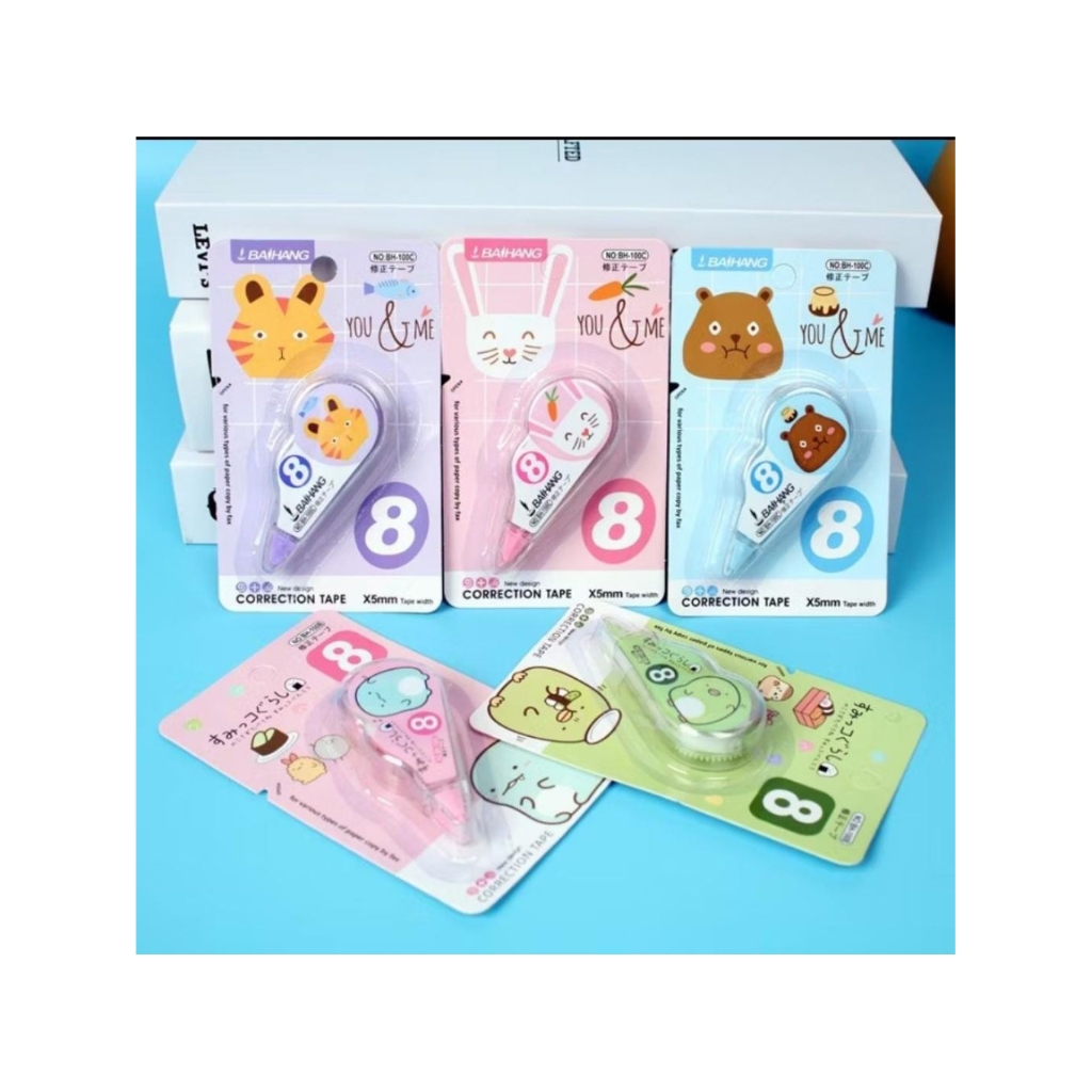 

SS Correctiontape 8 meter | stop x kertas | Sripo kertas | karakter lucu|