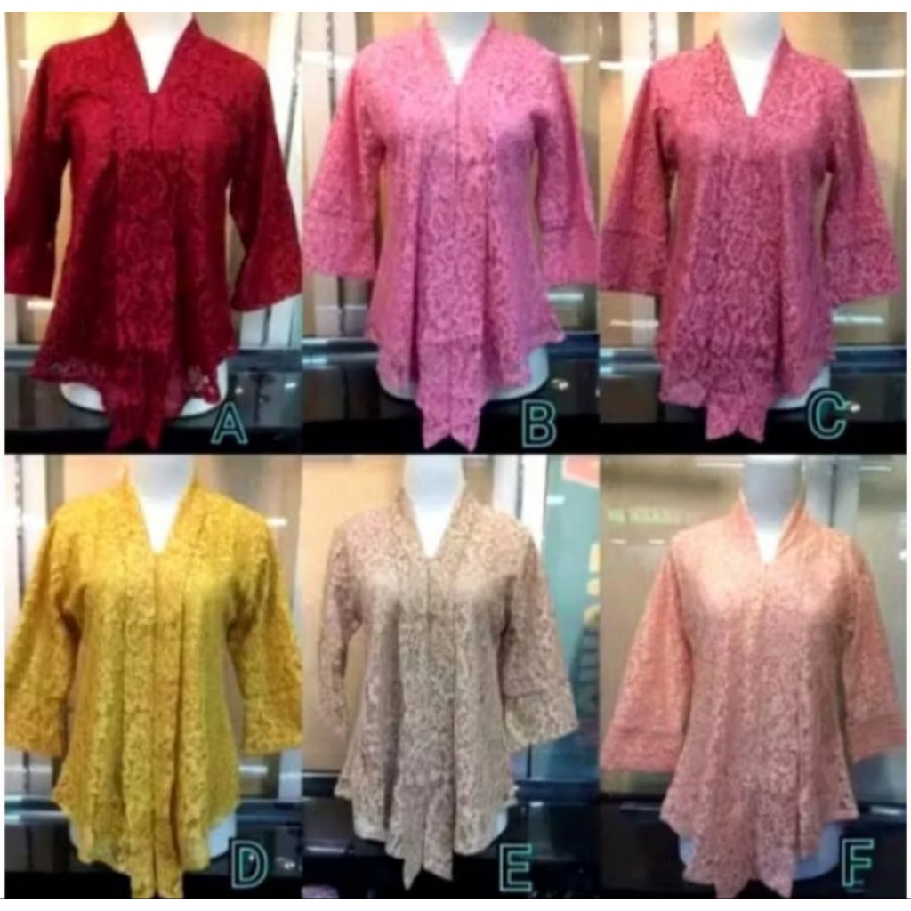 Atasan Kebaya Jumbo M - 4L LD 130 Atasan Kebaya Floy Kartini Brukat Modern Big Size Kebaya Brukat De