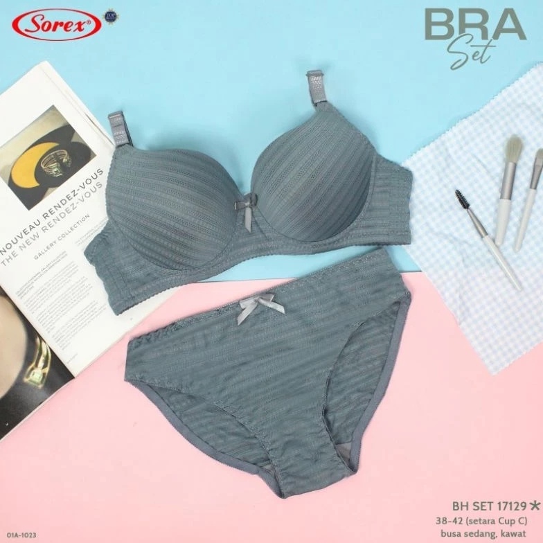 KODE C88L Set Bra Bh Bra Set Sorex 17129  3349 Cup C 3842 Kait 3  Busa Sedang Berkawat fx
