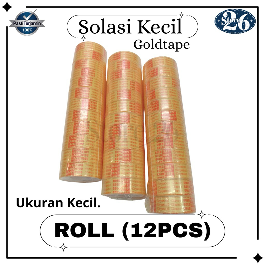 

Solatip Kecil Bening / Solasi Kado Goldtape 12 Pcs (roll)