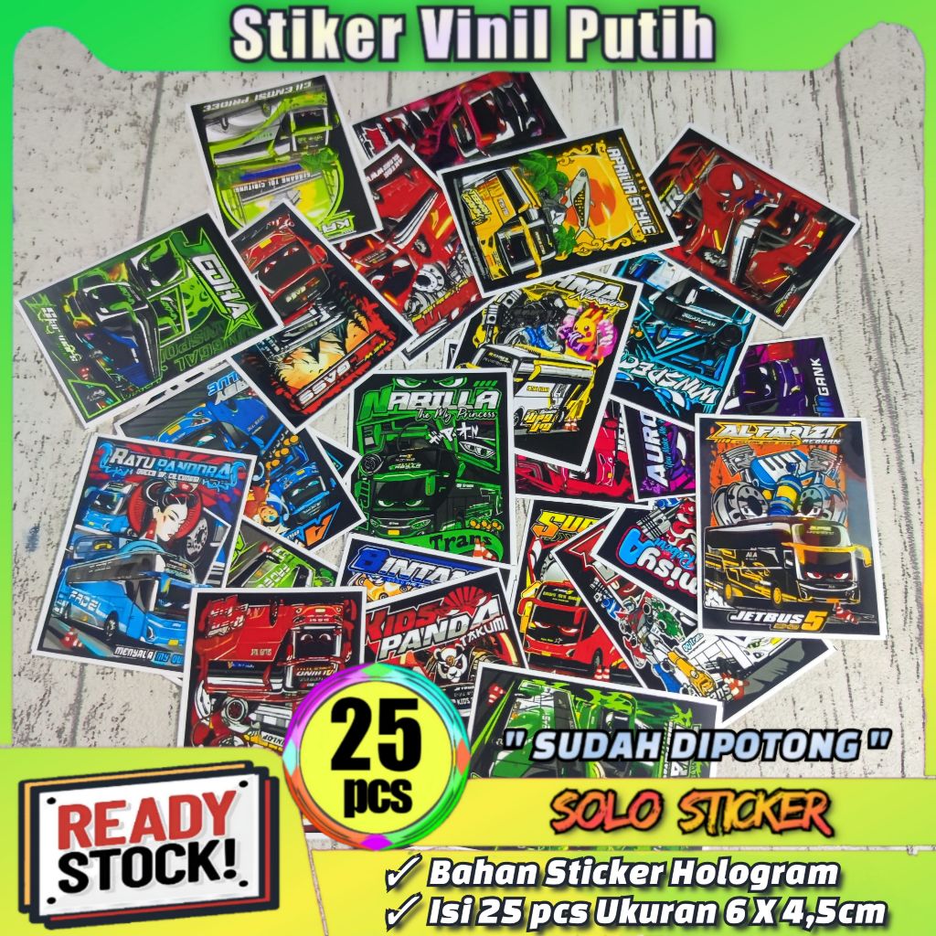 

25 pcs STIKER Bus Mania Telolet Basuri ANTI AIR - SUDAH DIPOTONG