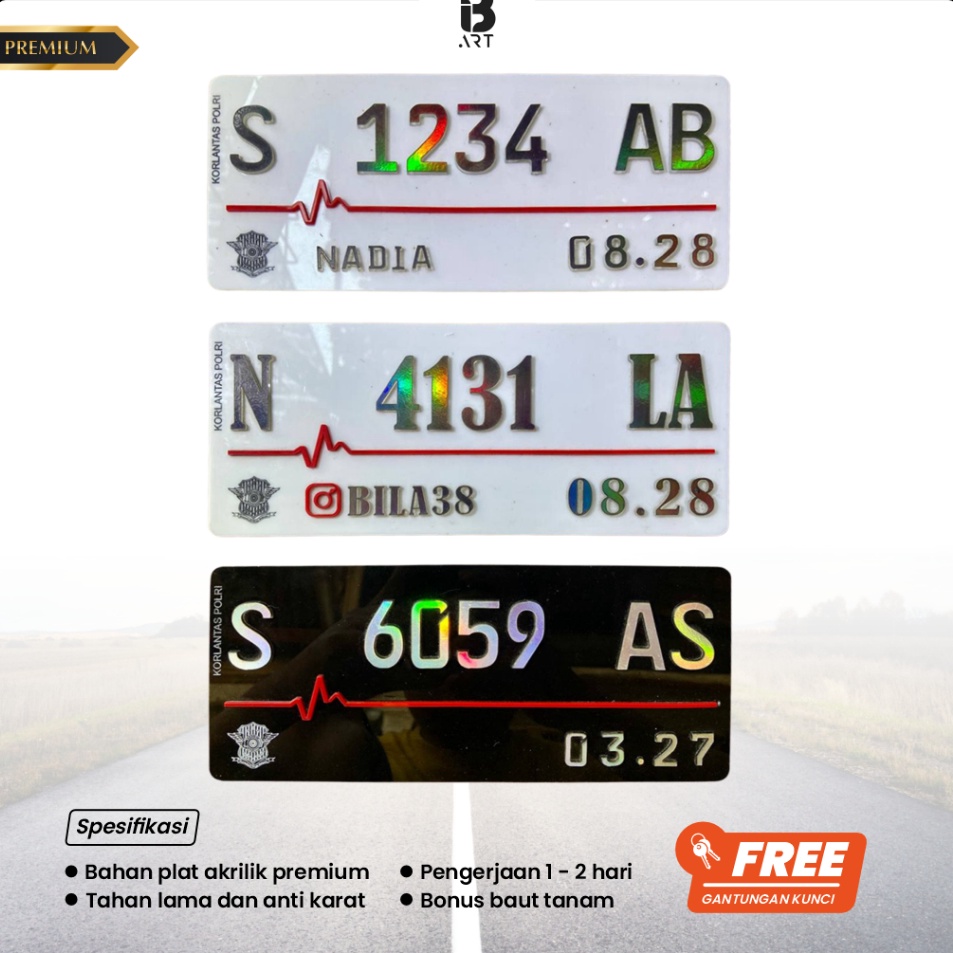 Model Baru Plat Nomor Motor Putih Baut tanam  Plat nomor Motor Model Baru  Plat Nomor Motor Akrilik 