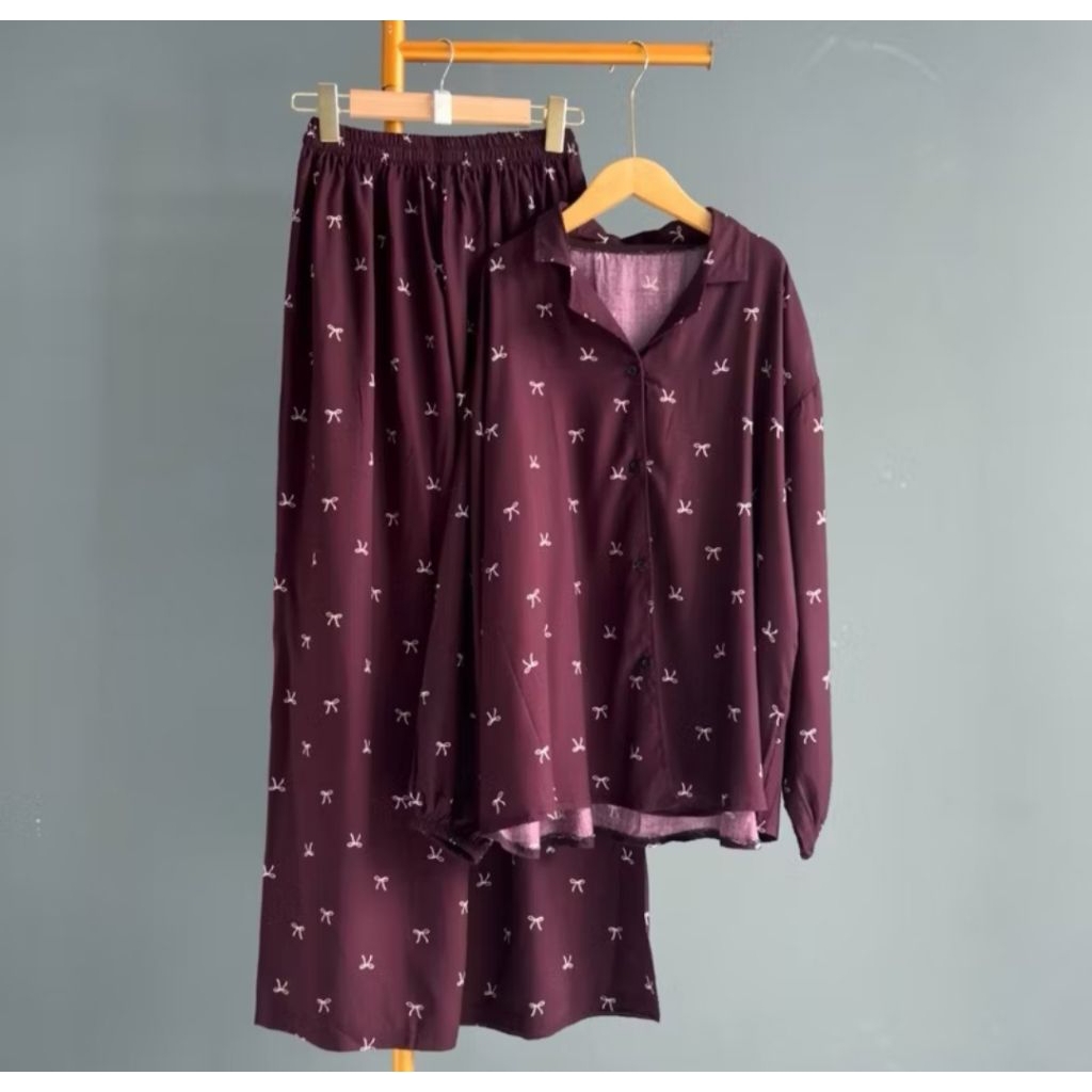 One Set Piyama / Piyama Lengan Panjang / Piyama / ONE SET MAKASSAR / One Set Wanita Kekinian / One S