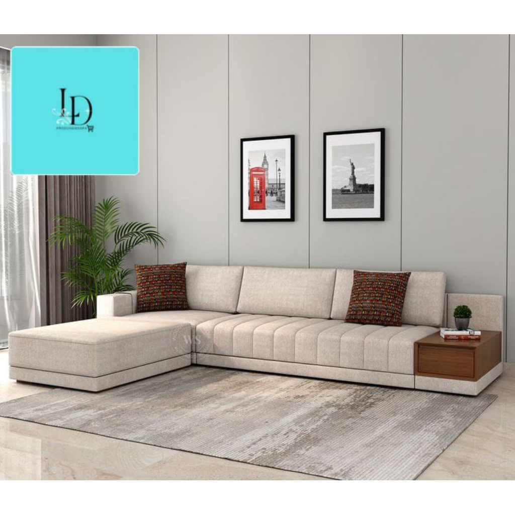 sofa L sofa minimalis sofa modern ( free bantal )