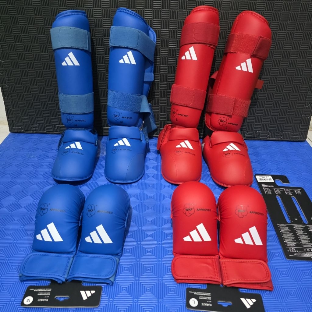 Set Promo Protector Adidas Karate Handpro + Footpro Set Merah Biru Perlengkapan Adidas Original Logo