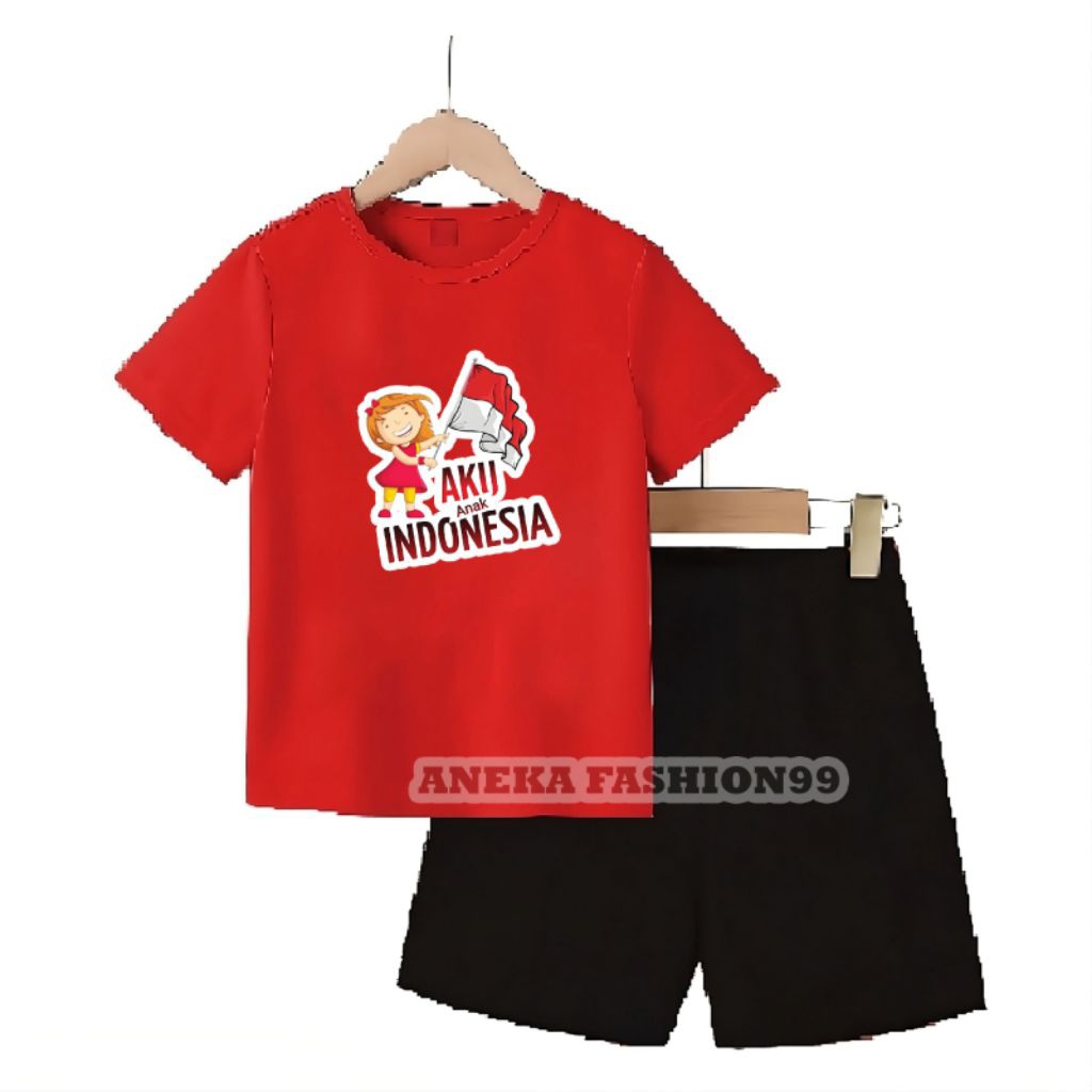 Setelan Kemerdekaan Anak Wanset Ank Cowok Cewek 3-13Tahun Setcel Hari Merdeka 80Th Terbaru 2025 Tang