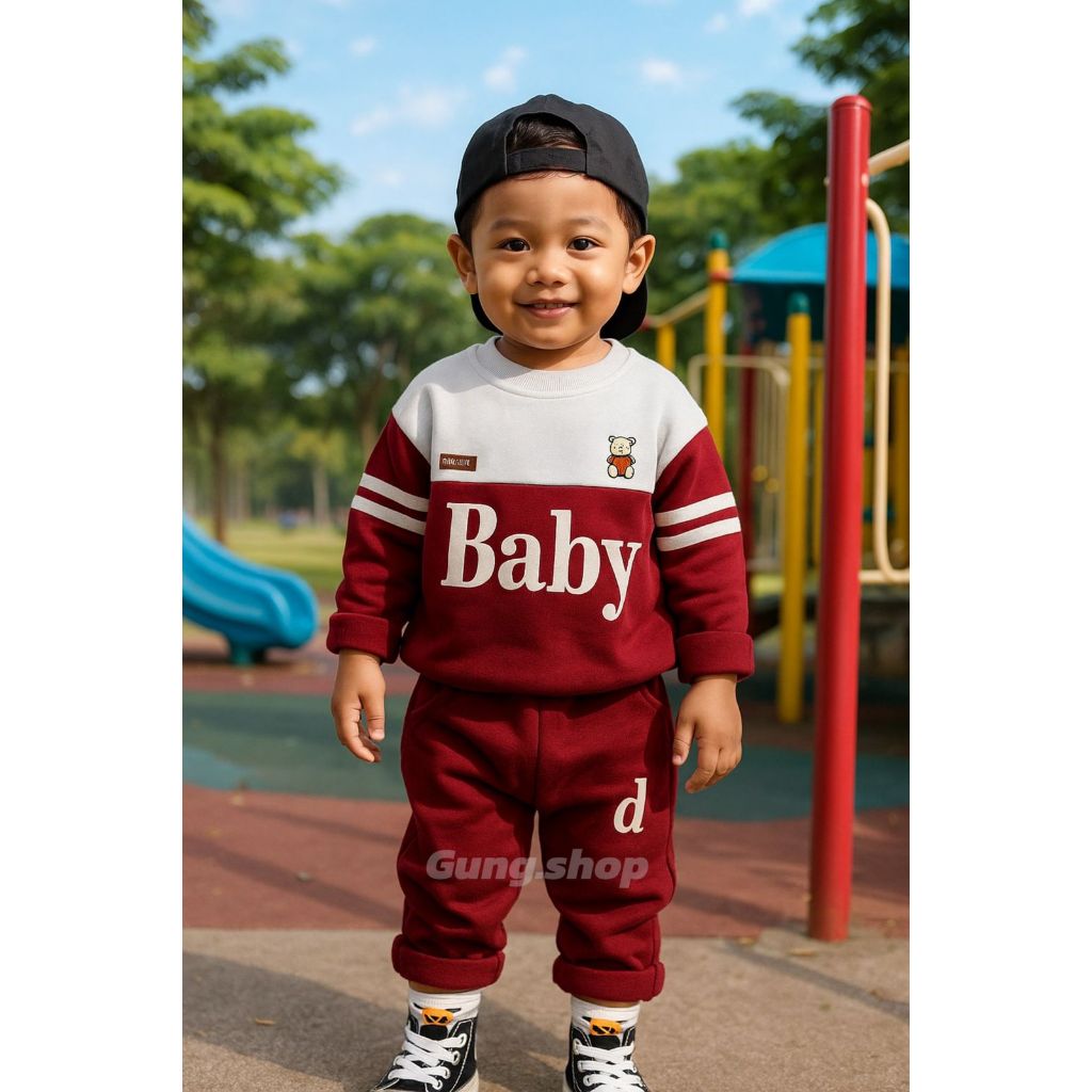 pakaian bayi- setelan sweater bape bayi anak laki laki dan perempuan usia 1-5 tahun terbaru/ setelan