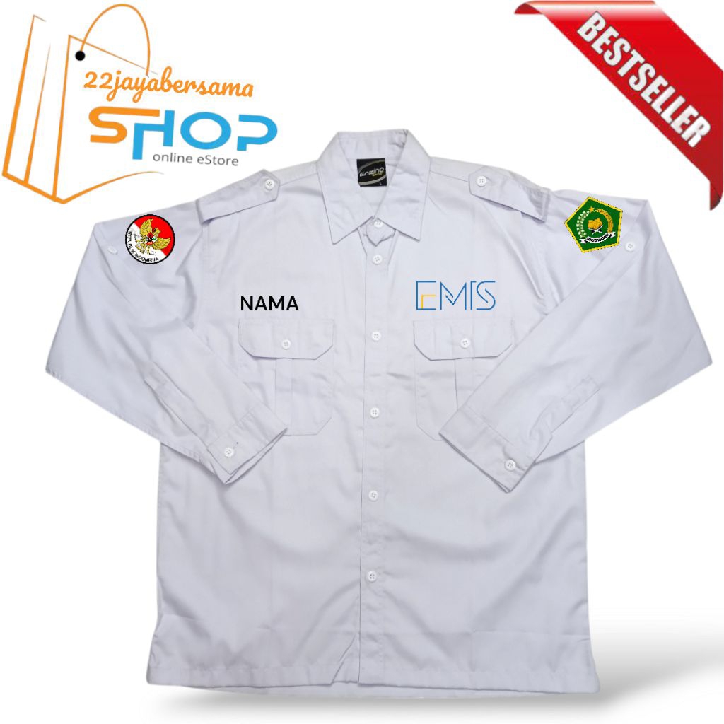 Kemeja KEMENAG EMIS • Baju Emis • Seragam kemenag Emis bordir