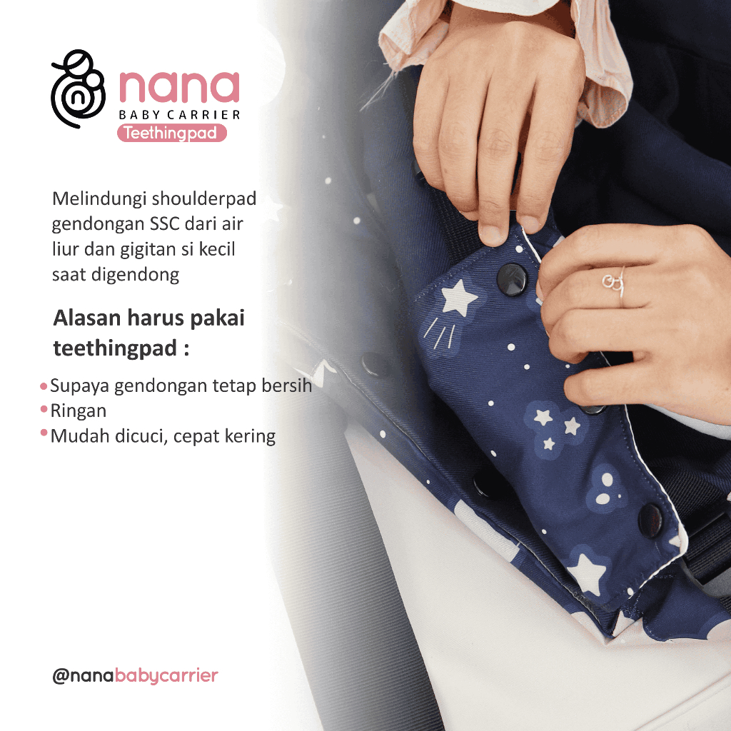 Aksesoris Teethingpad Drollpad Nanababycarrier Warna Abu Polos Kain Katun