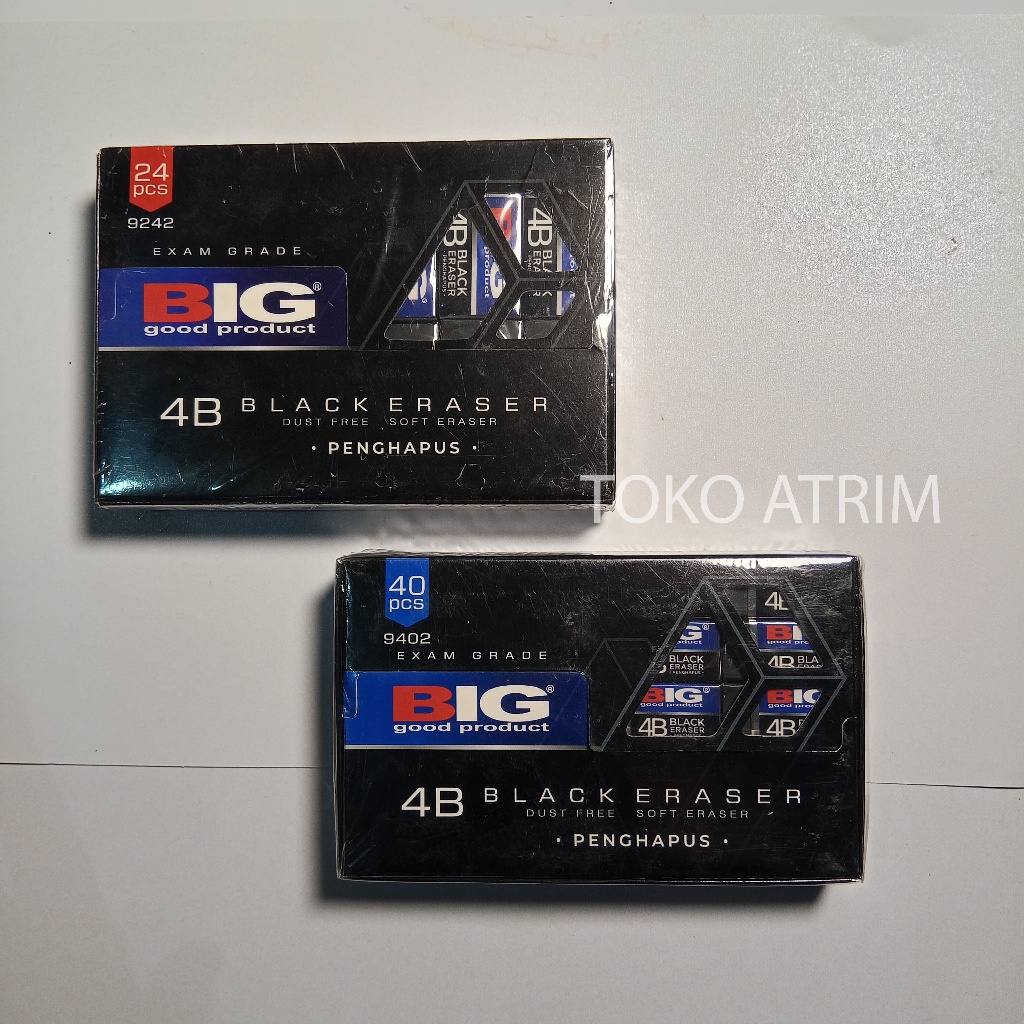 

Penghapus Pensil Stip Pensil Warna Hitam BIG ASLI - 1 PAK ISI 24