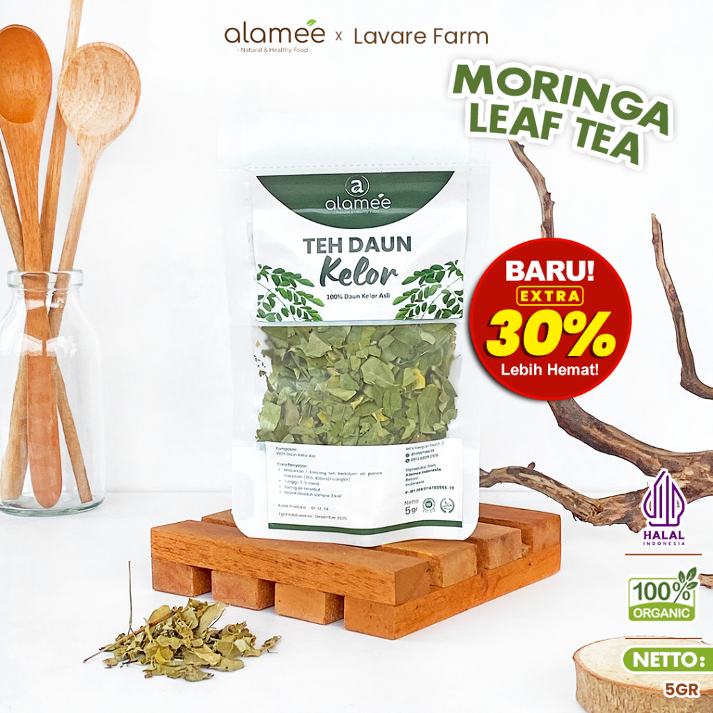 

Teh Daun Kelor Tea Bunga Herbal Alami Organic Natural Non Msg Siap Seduh 5gr BUMA