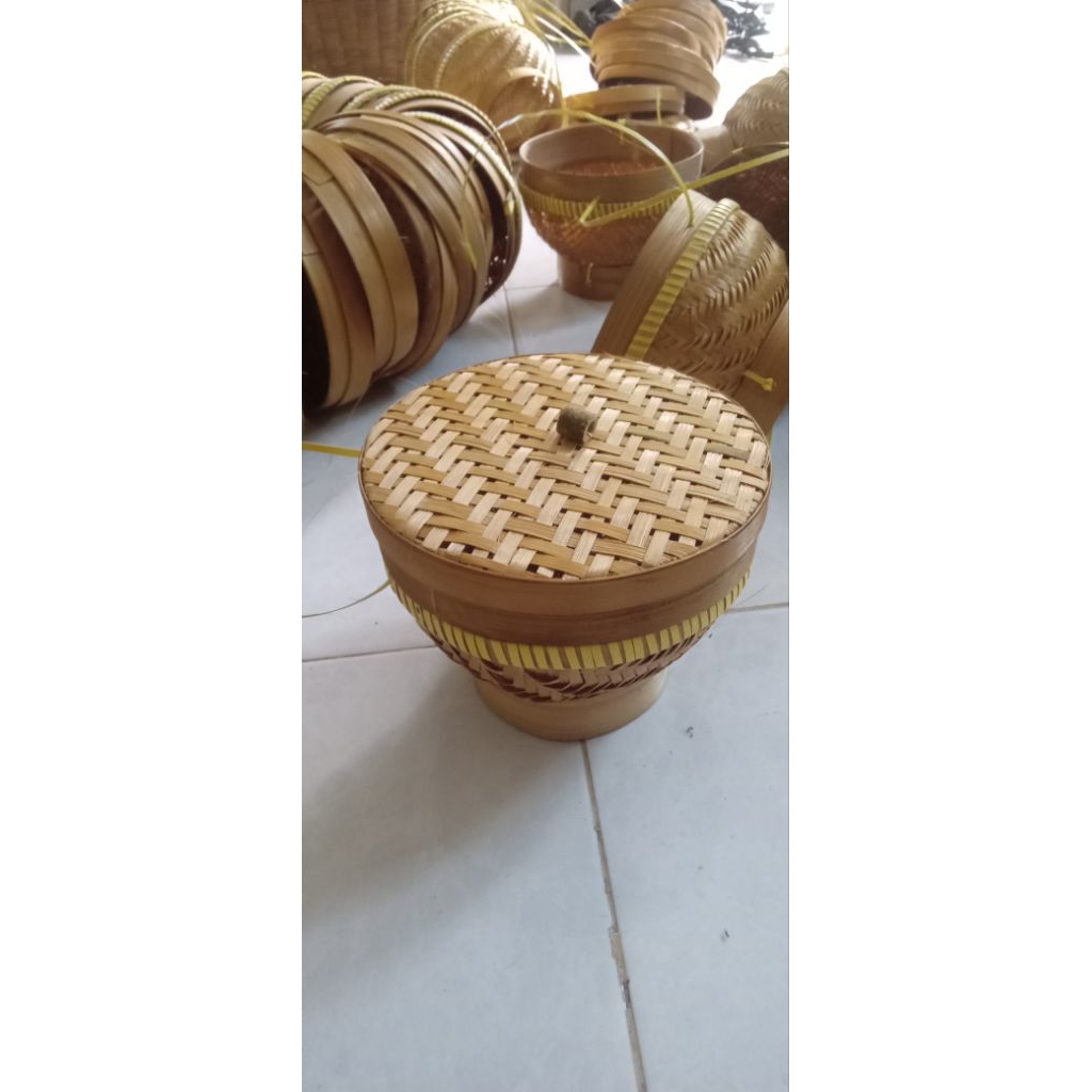 Wakul Nasi Bambu Kecil Diameter 18cm / Bakul Bambu / Ceting bambu