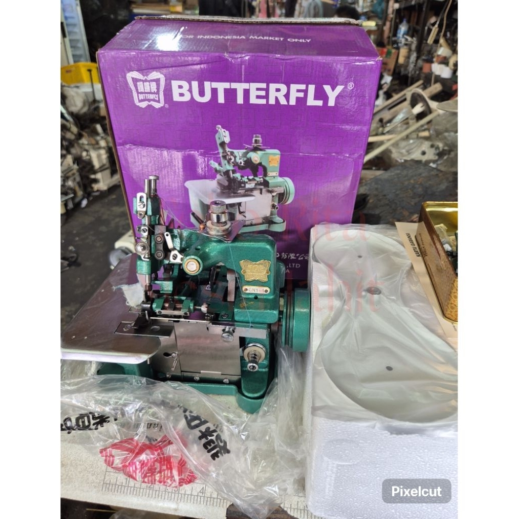 kepala mesin obras kecil 3 benang merk Butterfly