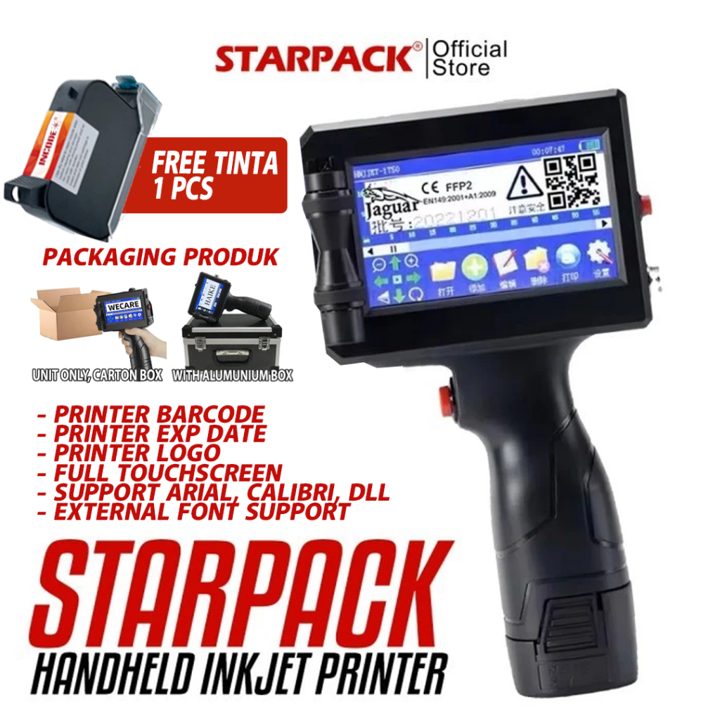 STARPACK HANDHELD INKJET PRINTER / PRINTER GENGGAM / PRINTER CODING - BARCODE - LABEL