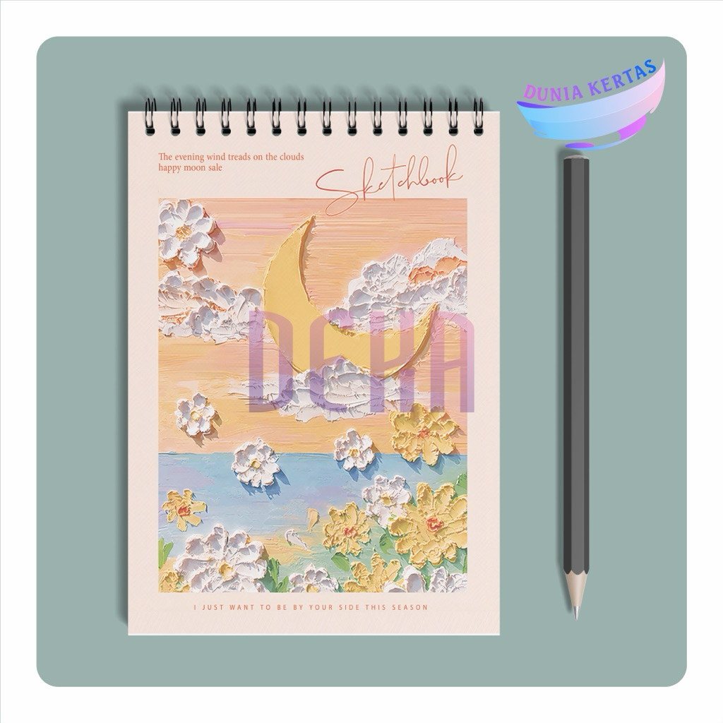 

Sketchbook A4 Buku Gambar A4 Buku Sketsa Vertikal Jilid Spiral 45 Lembar / 90 Halaman