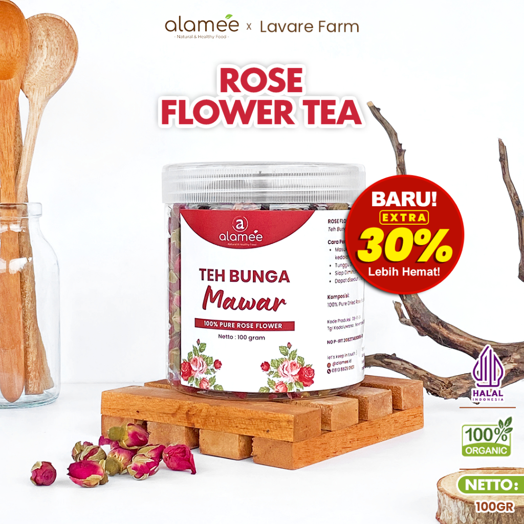 

ALAMEE Teh Mawar Rose Bud Flower Tea Bunga Organik Kering Dried 100gr BUMA