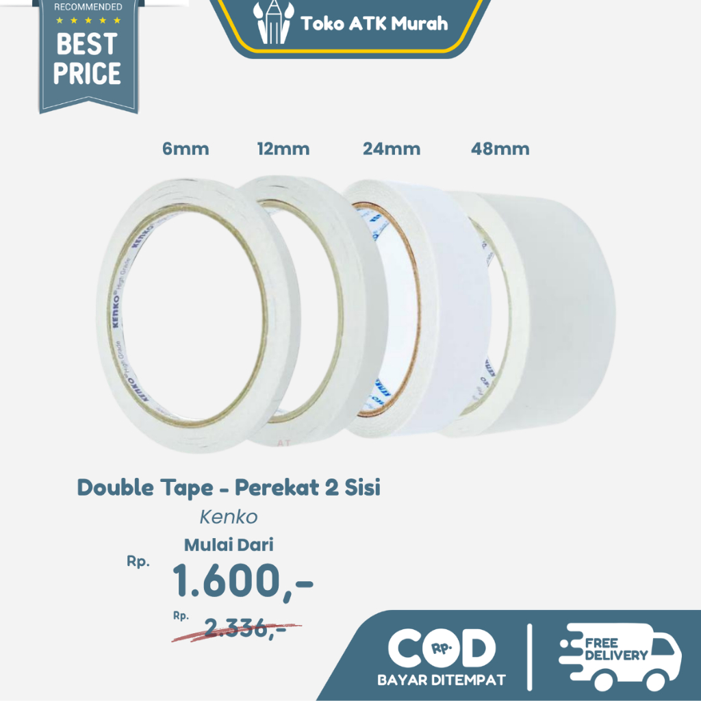 

Double Tape Perekat 2 Sisi Bolak Balik Kenko 48 mm