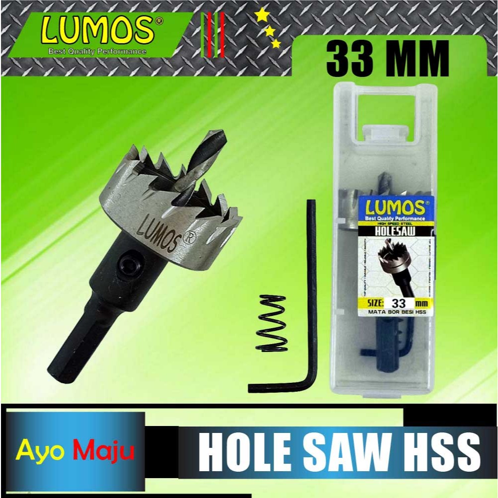 Hole Saw HSS LUMOS 33mm / HoleSaw Besi 33mm / Mata Bor Besi 33 mm HSS