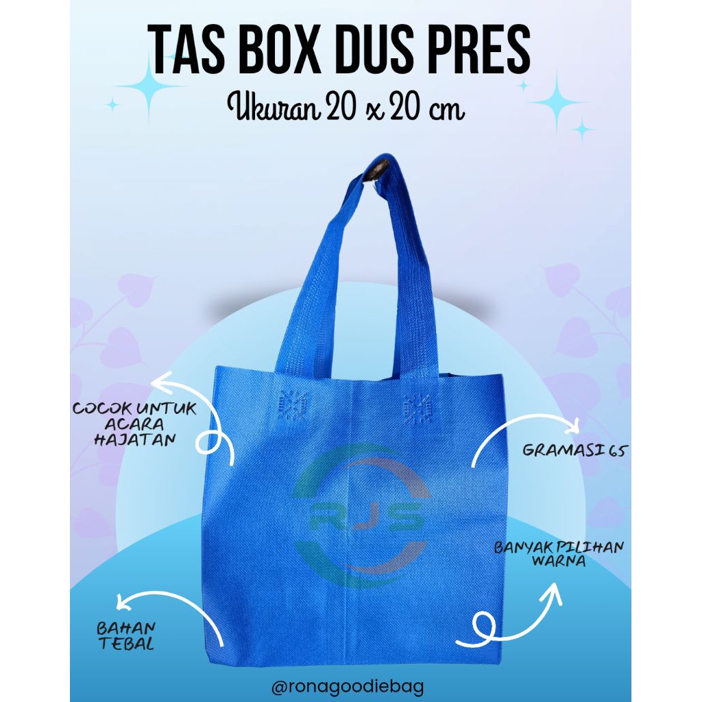 

Isi 12 pcs) Lusinan Tas Box 20x20 Tas Box Dus Pres Tas Box Nasi Tas Box Hajatan Tas Box Khitanan Tas Berkat Tas Kotak Tas Spunbond