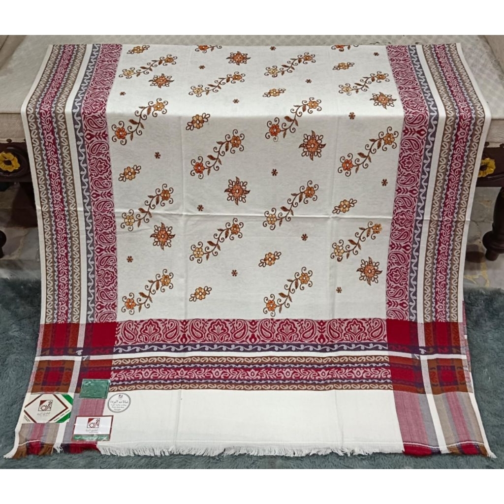 Rida Kashmiri Al burda Jamawar/ Khasmiri Tebal/ Full Bordir Original Motif Terbaru