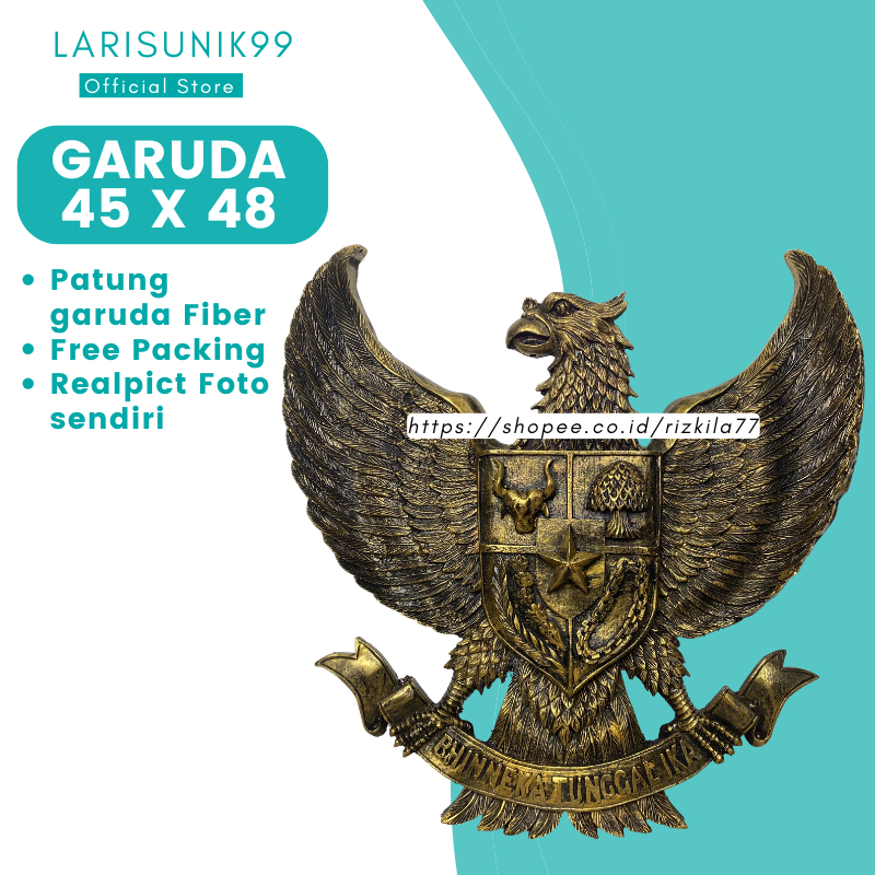 Baru Patung Hiasan Pajangan Lambang Burung Garuda Pancasila 45X48 Datar 3D Indonesia Tempel Gantung