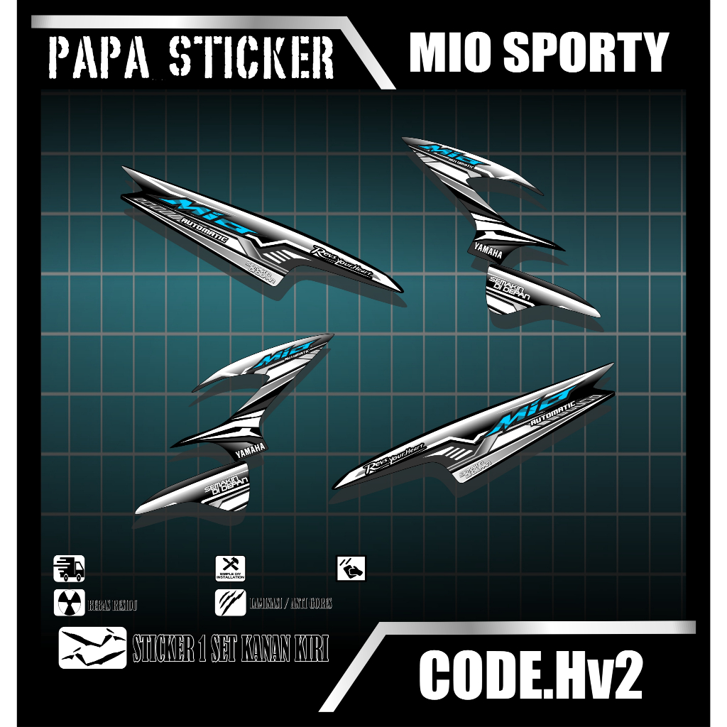 STRIPING MIO SPORTY SMILE - STICKER MIO SPORTY SMILE CODE Hv2