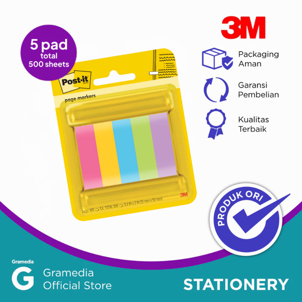 

Gramedia Karawaci - PAGE MARKERS 3M POST IT UNGU