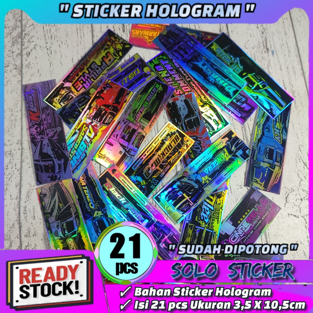 

21 pcs STICKER Bus Panjang HOLOGRAM ANTI AIR - SUDAH DIPOTONG