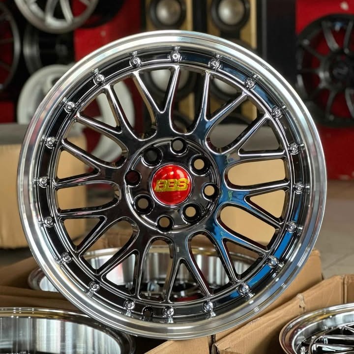 Velg BBS LM Ring 16 Warna Black Chrome Pcd 4x100/114 Lebar 7/7.5  Et 30 | Velg R16 | Velg Mobil | Ve