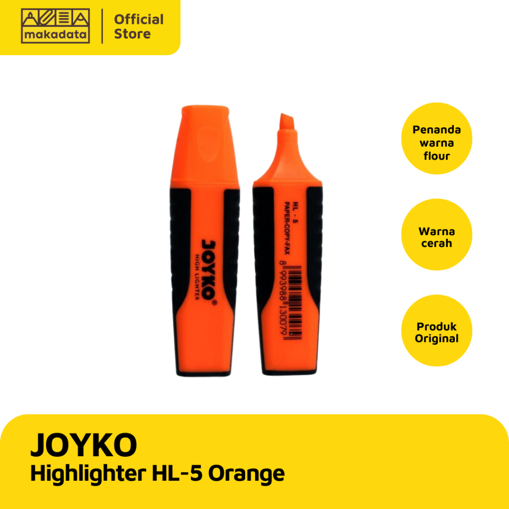 

HIGHLIGHTER / FLOUR JOYKO HL-5 ORANGE (1 PCS) MURAH