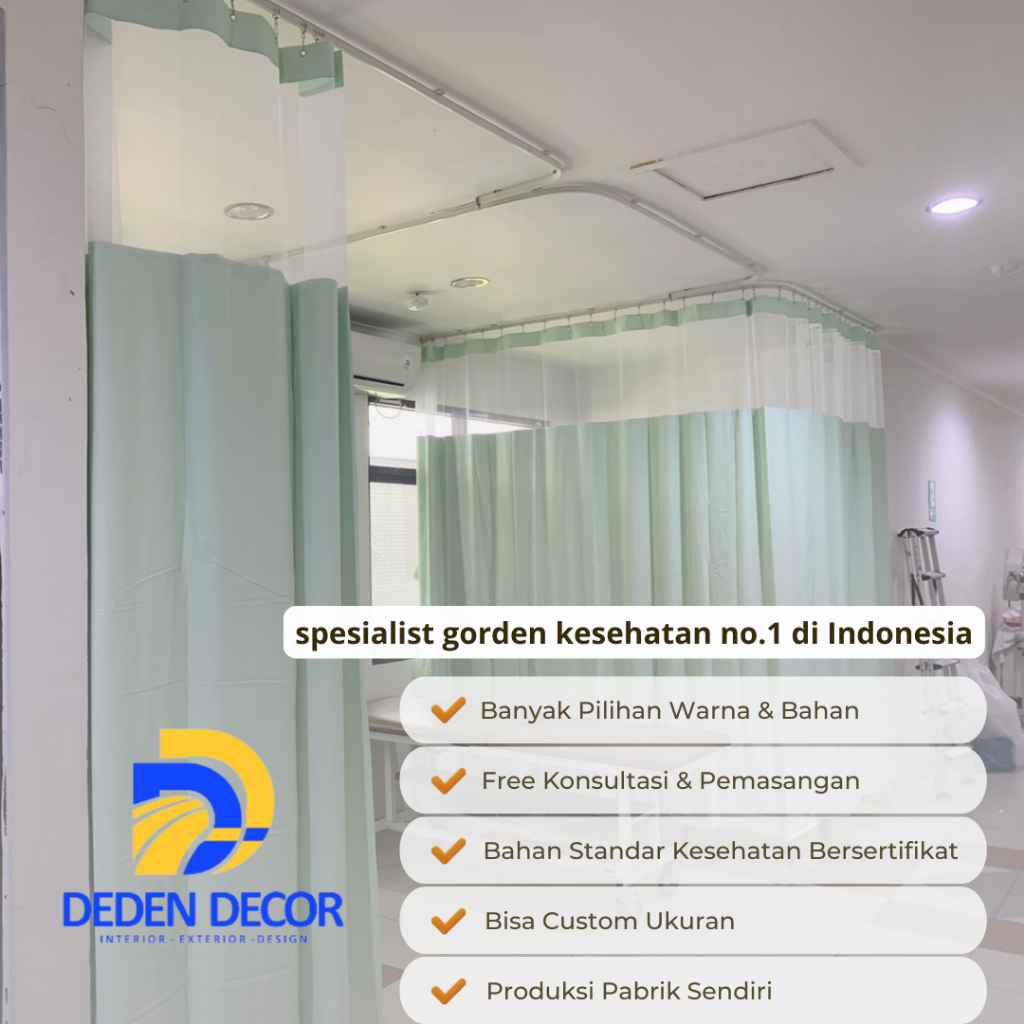 Link Order - Gorden rumah sakit full pvc warna hijau / tirai rumah sakit