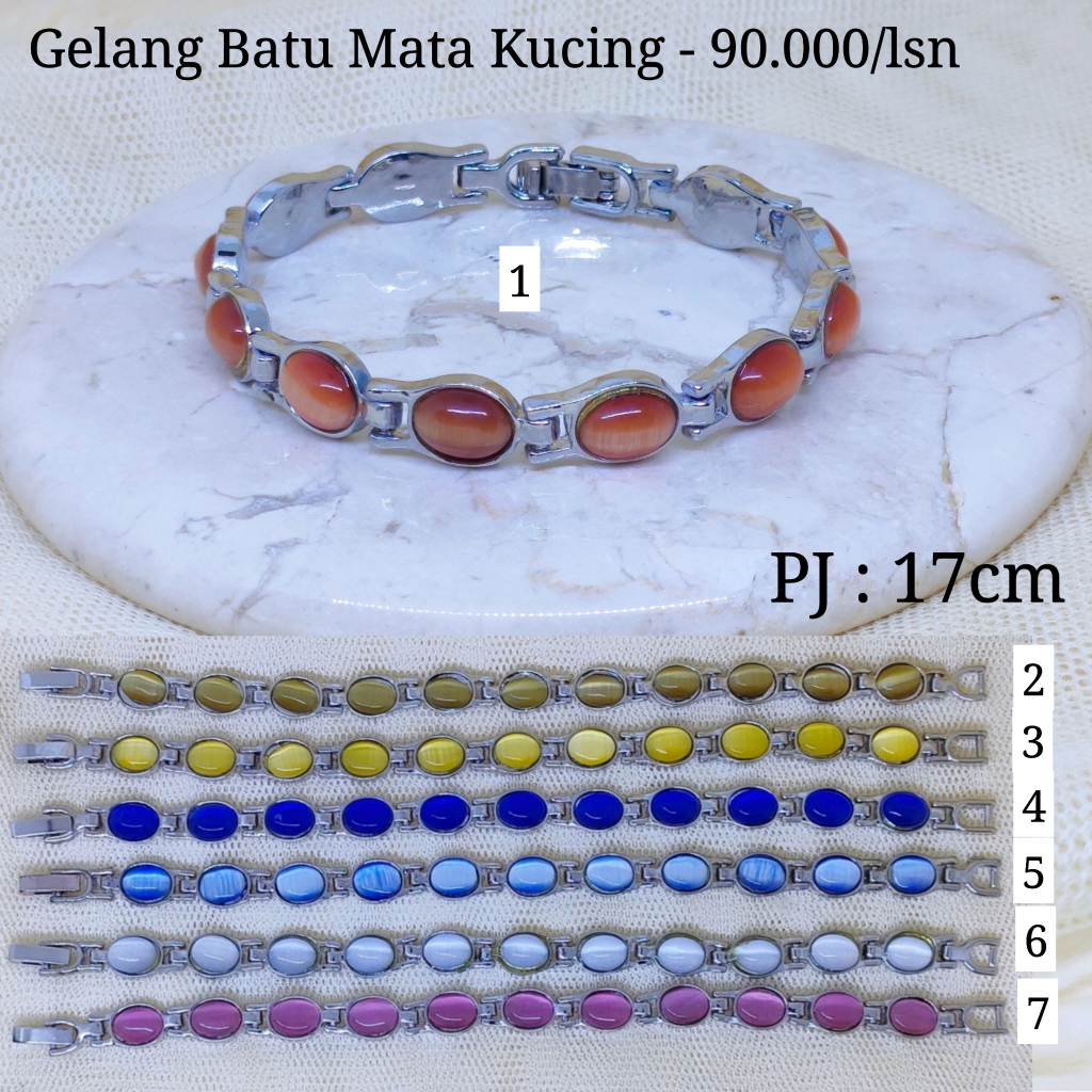 Gelang Lilit Batu Mata Kucing GELANG BATU/ BATU ALAM NATURAL/ PRIA WANITA/ BATU ALAM ASLI