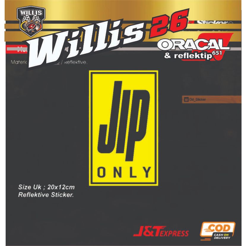 STICKER JIP ONLY Reflektive JEEP | Cutting Sticker