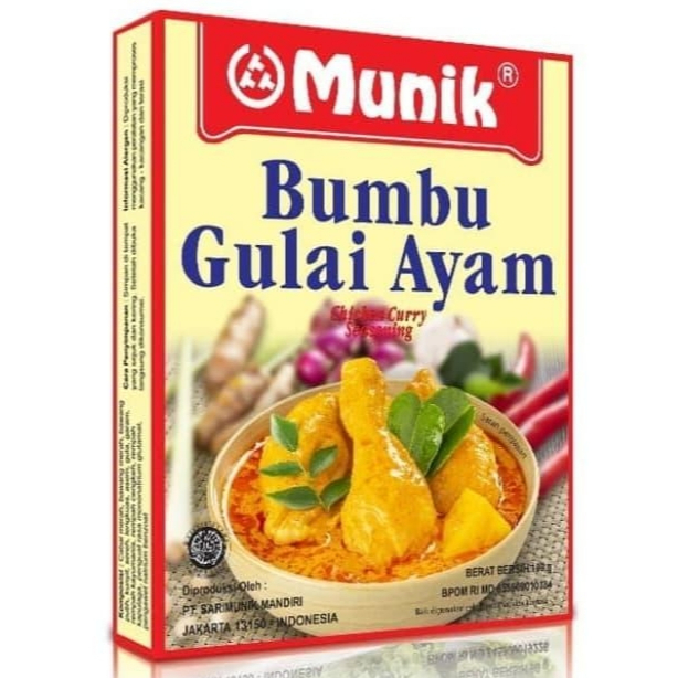 

MUNIK BUMBU INSTAN GULAI AYAM 100 GR CHICKEN CURRY SEASONING