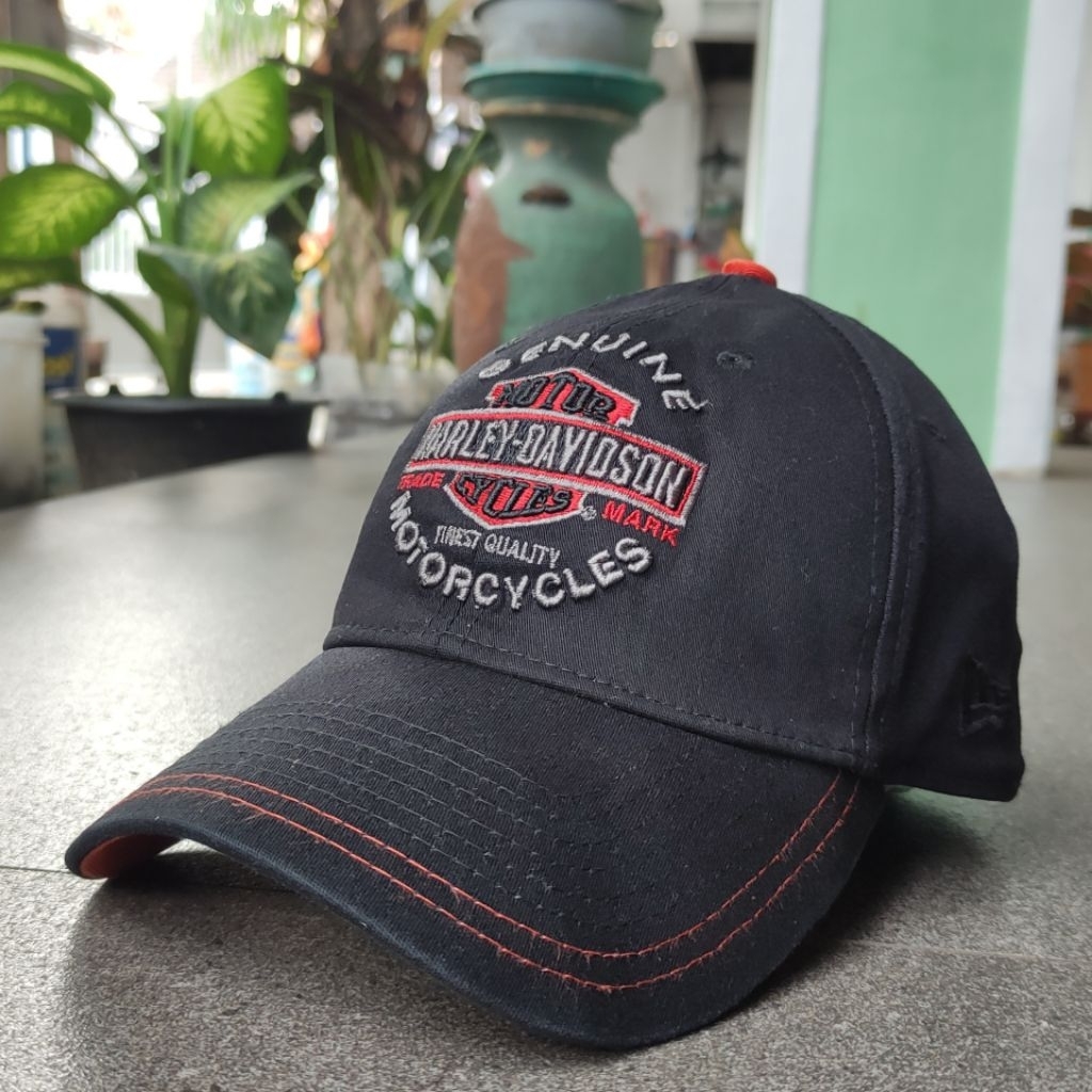 topi harley davidson x new era 39thirty built up baseball hat original used good condition