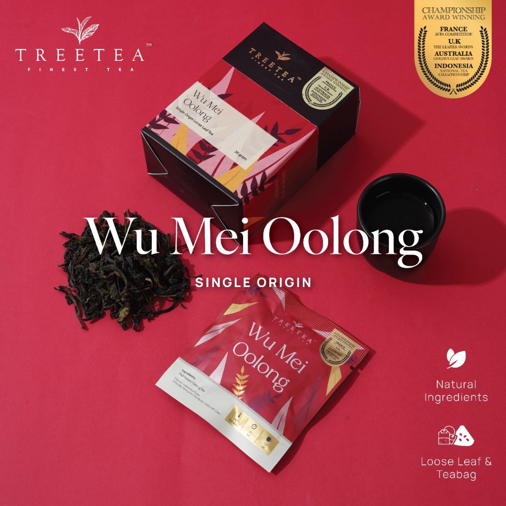 

TreeTea Box WuMei Oolong Tea Loose Leaf Teh Oolong Olong Wulung Lokal Teh Wangi