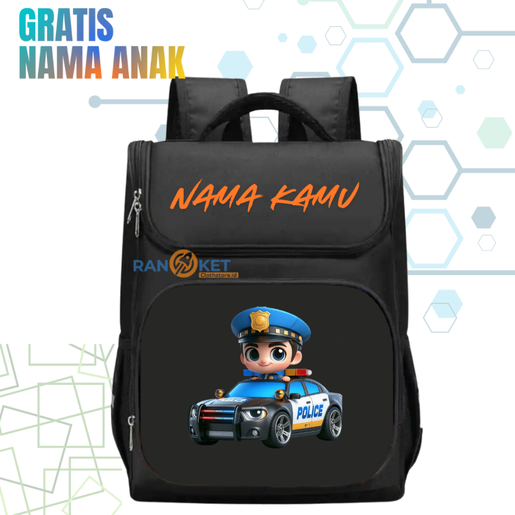 Polisi I Tas Ransel Sekolah Anak TK/SD Profesi Polisi I Tas Sekolah Anak SD/TK Profesi Polisi Terbar