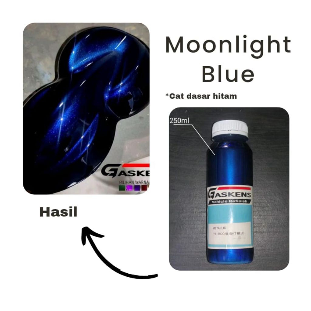 Cat Moonlight Blue PU 250.ml Dominan Hitam Efek Biru Cat Duco PU Cat Mobil Cat Body Motor