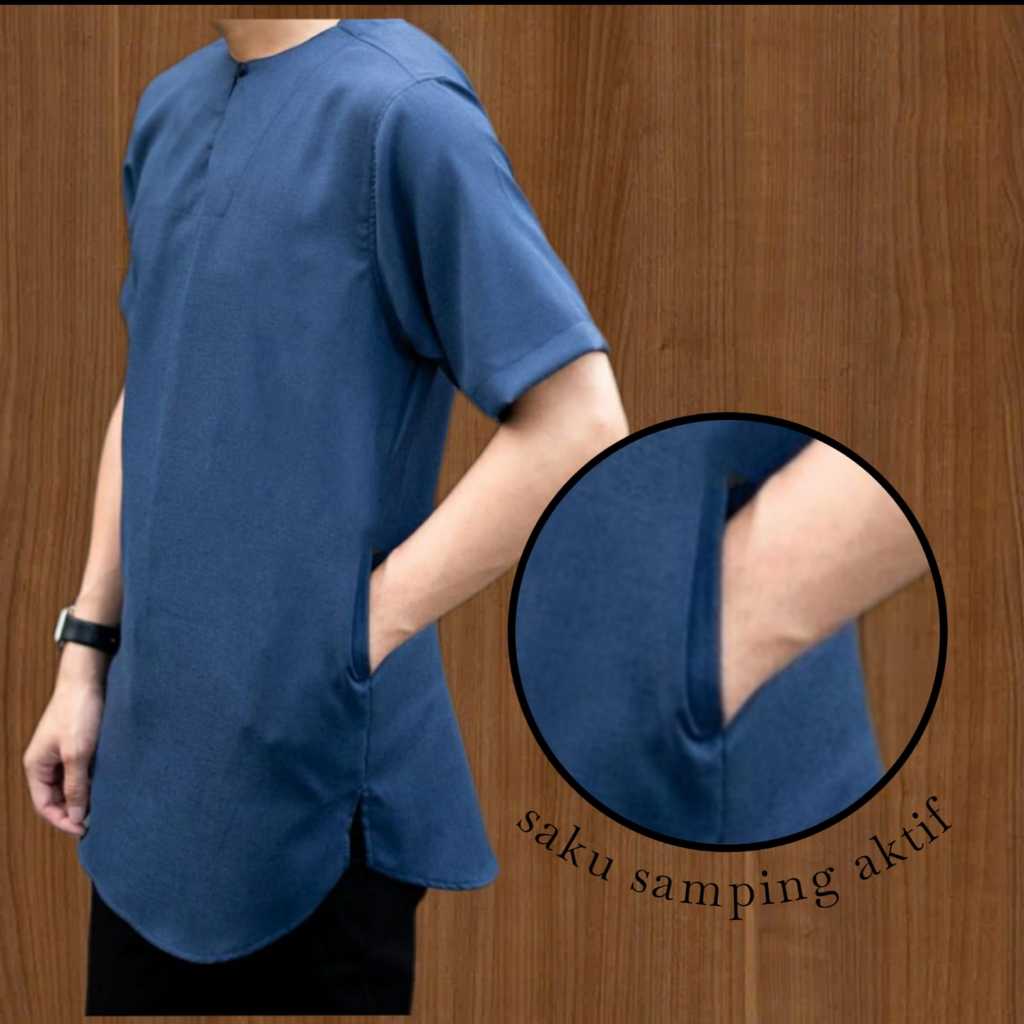 Baju Koko Kurta Lengan Pendek Bahan Toyobo Fodu