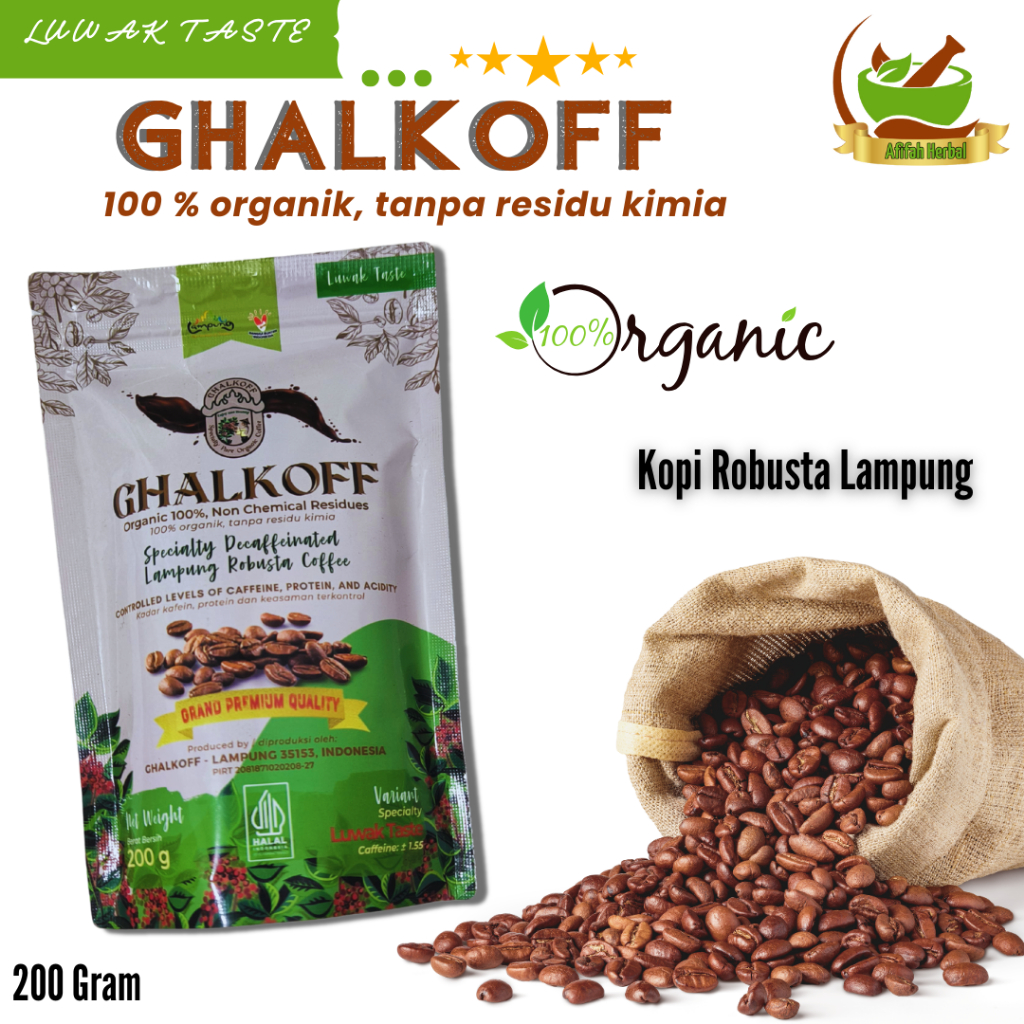 

Kopi Lampung Organik Bubuk Robusta Kualitas Luwak | Kopi Penetralisir Gula Darah