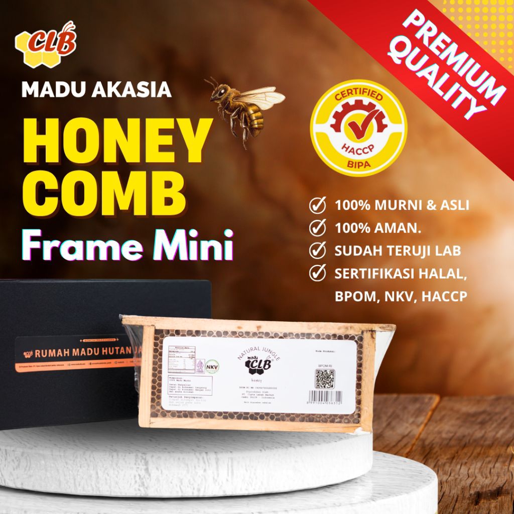

CLB Madu Sarang Lebah ASLI 100% Tanpa Bahan Campuran 400gram / PREMIUM HONEYCOMB Akasia Apis Melifera