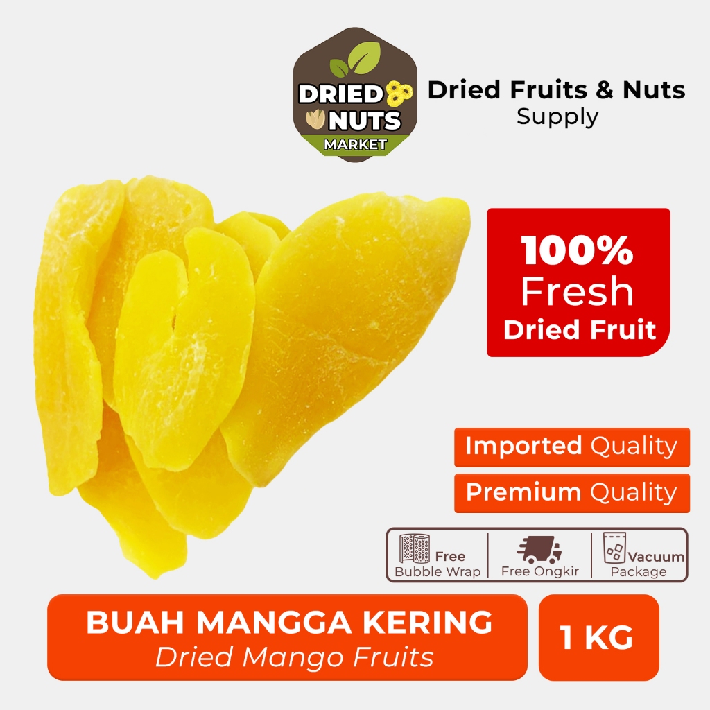 

Mangga Manis Kering Thailand Premium 1Kg | Dried Fruits Mango 1000g
